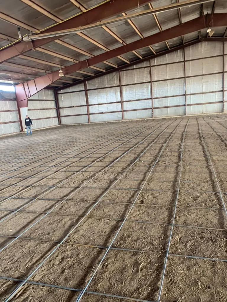 metal building before concrete